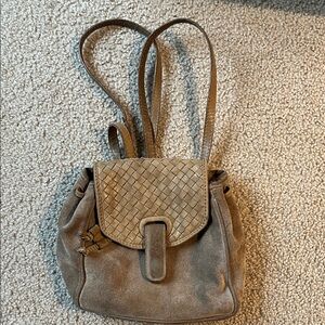 Bottega Veneta Brown Suede Backpack